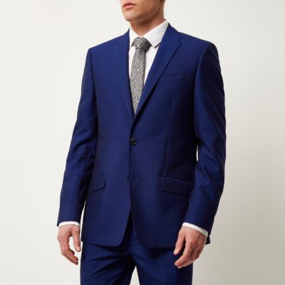 Bright blue slim suit jacket